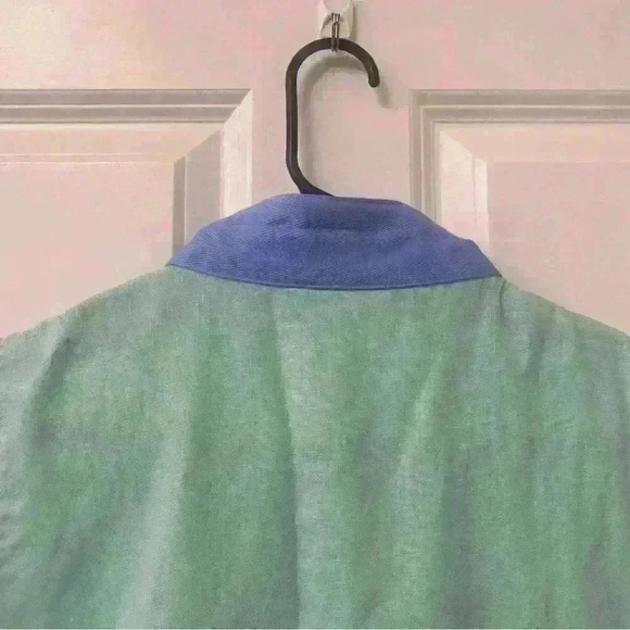 Sail To Sable Linen Tunic Dress Classic in Aqua size XL - Picture 9 of 11